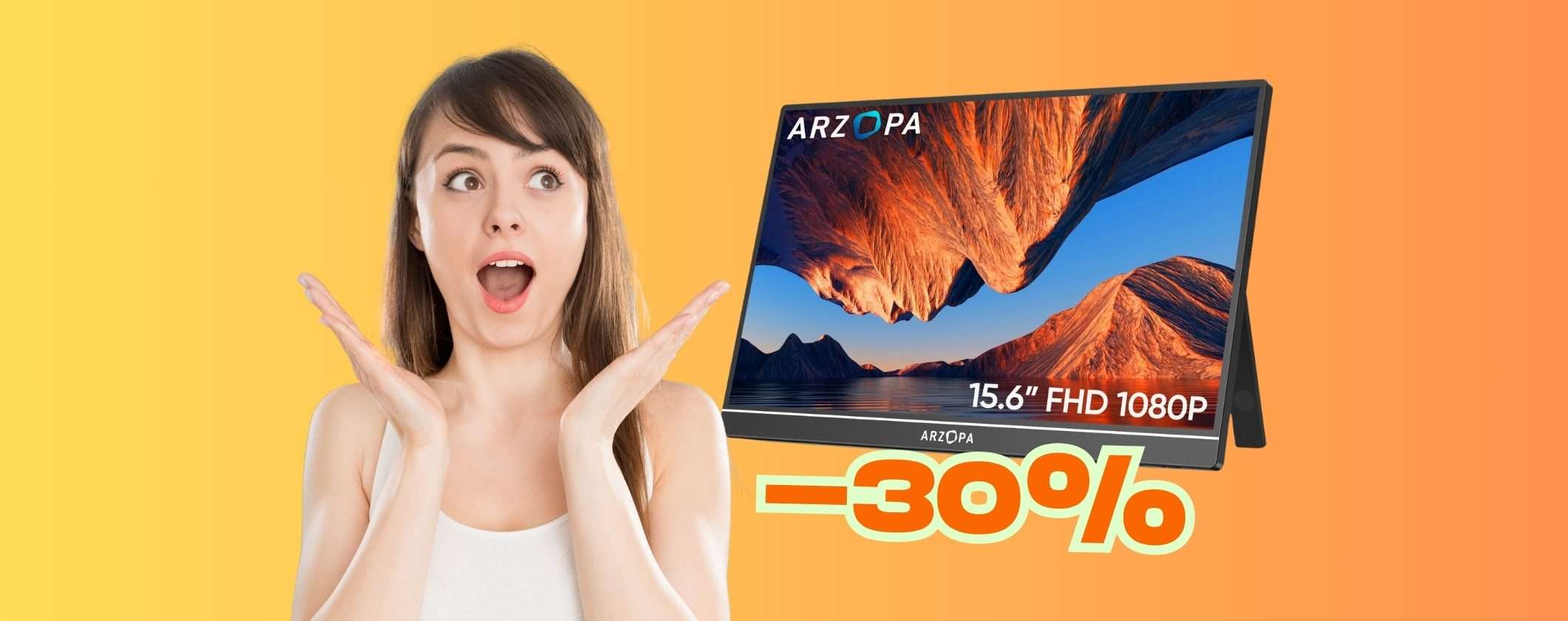 Aumenta la produttività e l'efficienza con il monitor portatile ARZOPA (-30%) Aumenta la produttività e l'efficienza con il monitor portatile ARZOPA (-30%)