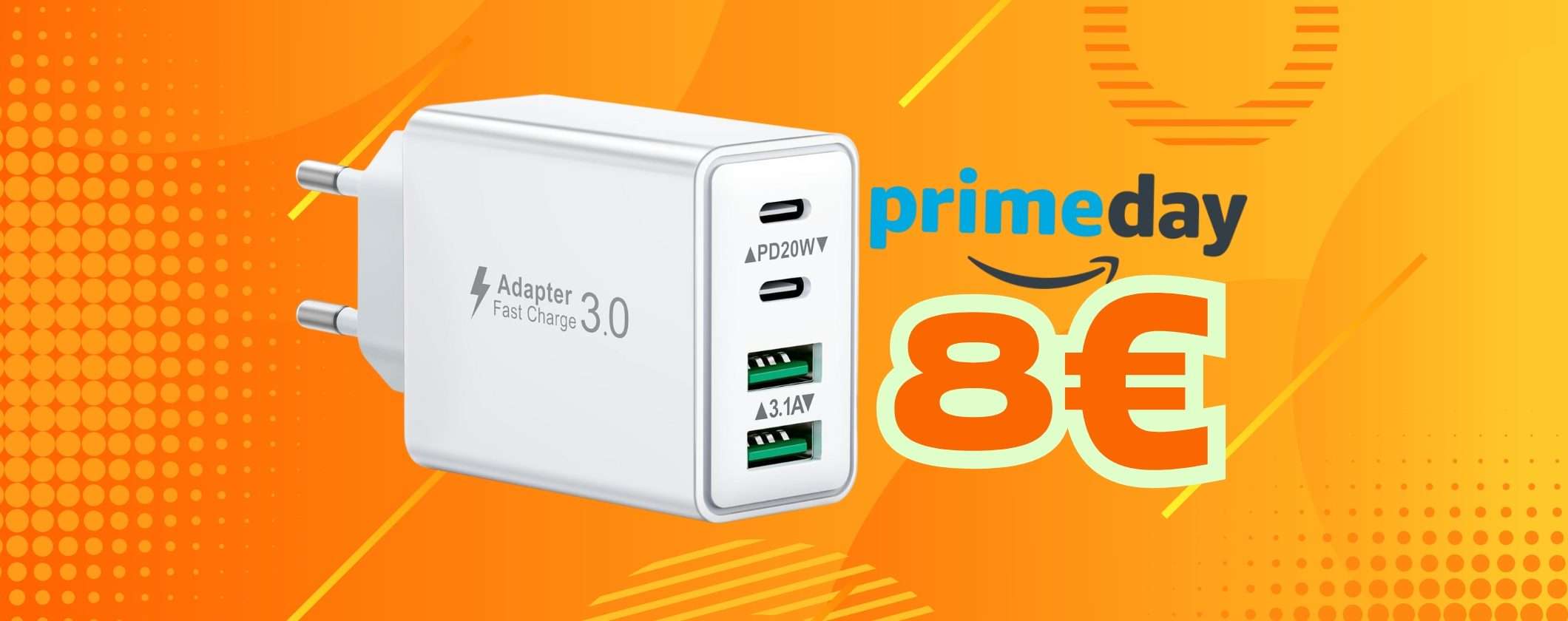 Caricatore USB potentissimo (40W) con 4 porte per ricaricare di tutto a 8€ Caricatore USB potentissimo (40W) con 4 porte per ricaricare di tutto a 8€