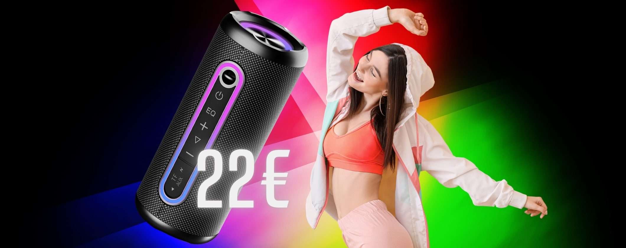Cassa Bluetooth portatile con luci RGB e impermeabilità a soli 22€ Cassa Bluetooth portatile con luci RGB e impermeabilità a soli 22€