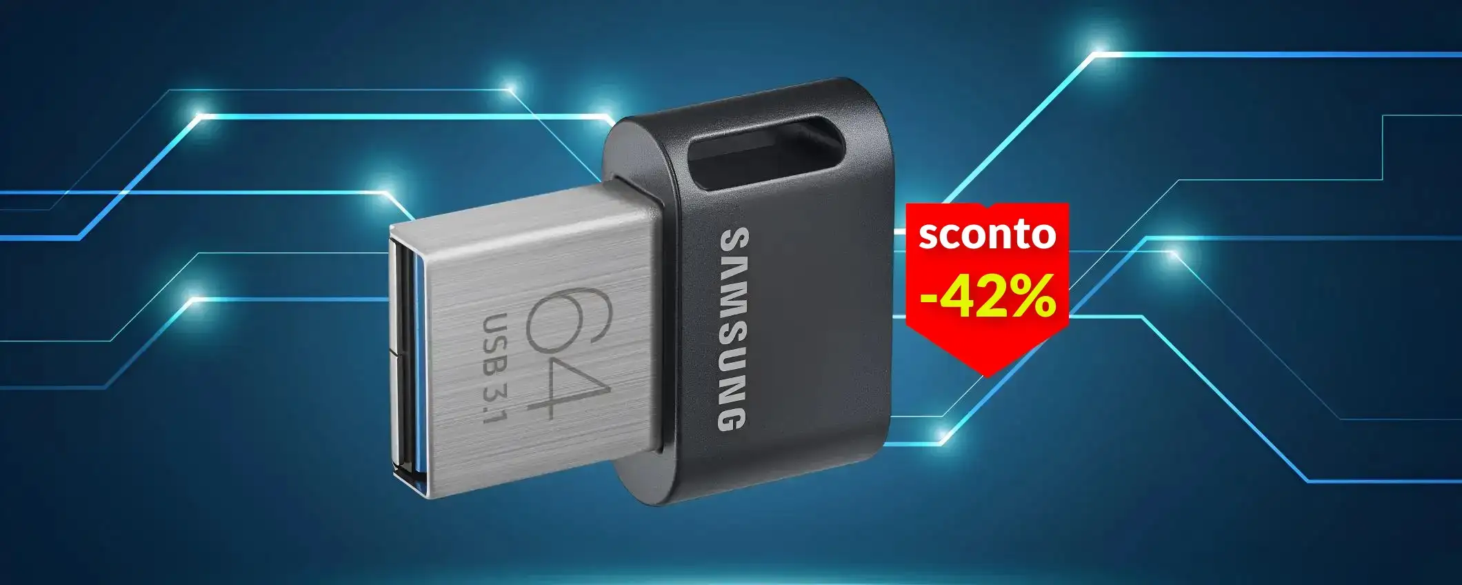 Chiavetta USB Samsung a poco più di 10€: microscopica per forma e prezzo Chiavetta USB Samsung a poco più di 10€: microscopica per forma e prezzo