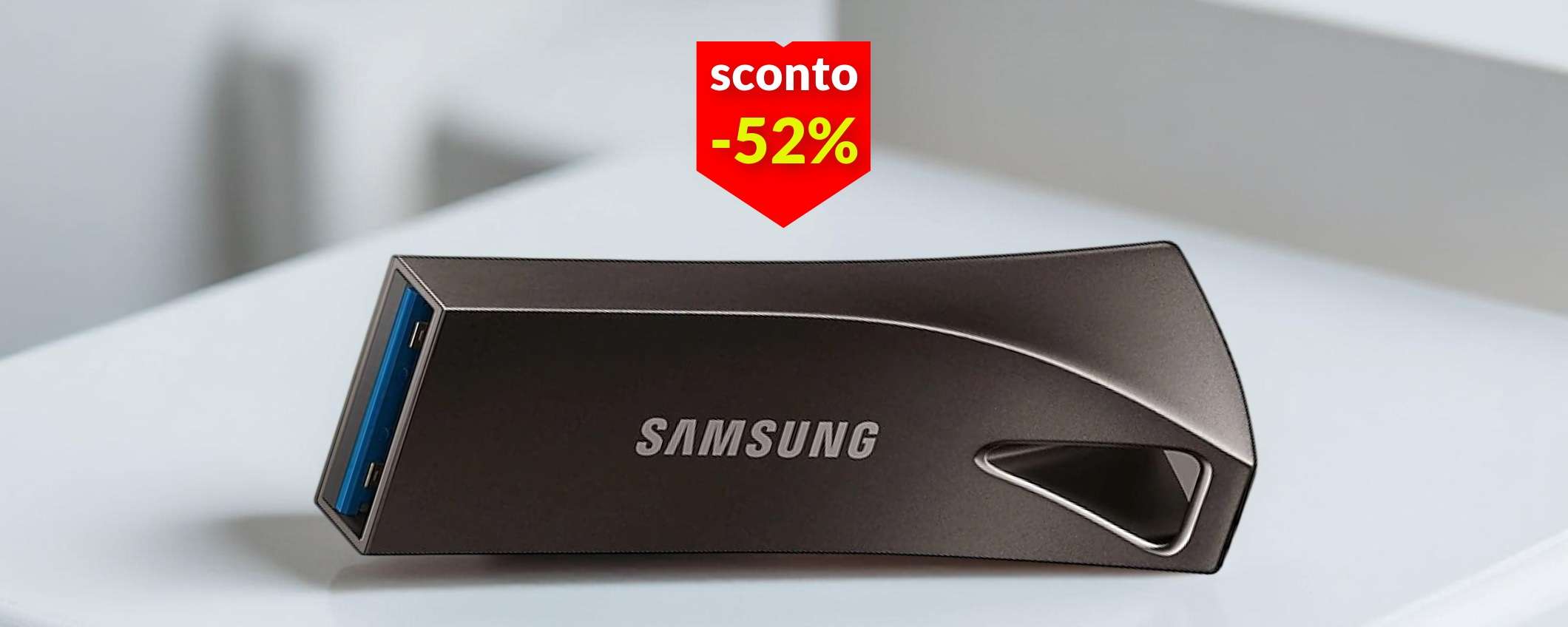 Chiavetta USB Samsung 256GB a meno di metà prezzo: scorte limitate Chiavetta USB Samsung 256GB a meno di metà prezzo: scorte limitate