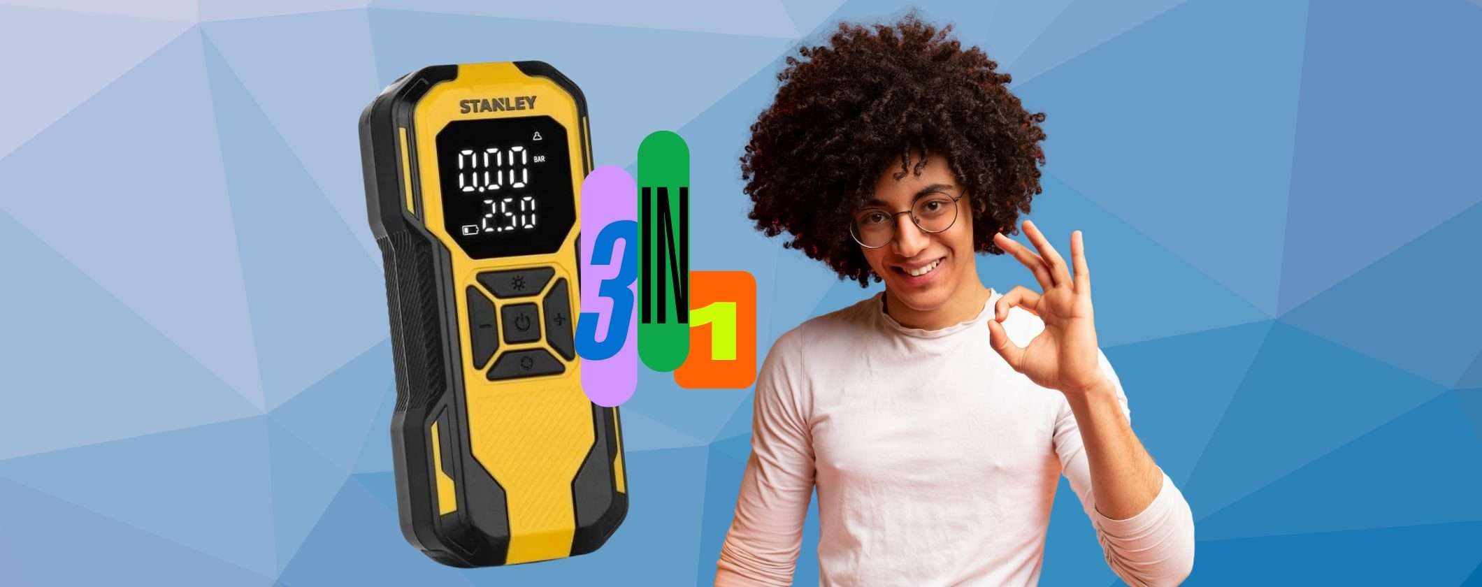Compressore portatile ricaricabile, all'occorrenza torcia e Power Bank, tuo a 49€ Compressore portatile ricaricabile, all'occorrenza torcia e Power Bank, tuo a 49€