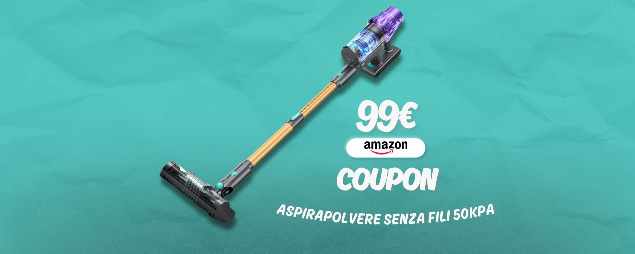 Aspirapolvere senza fili: costa solo 99€ e annienta lo sporco in casa