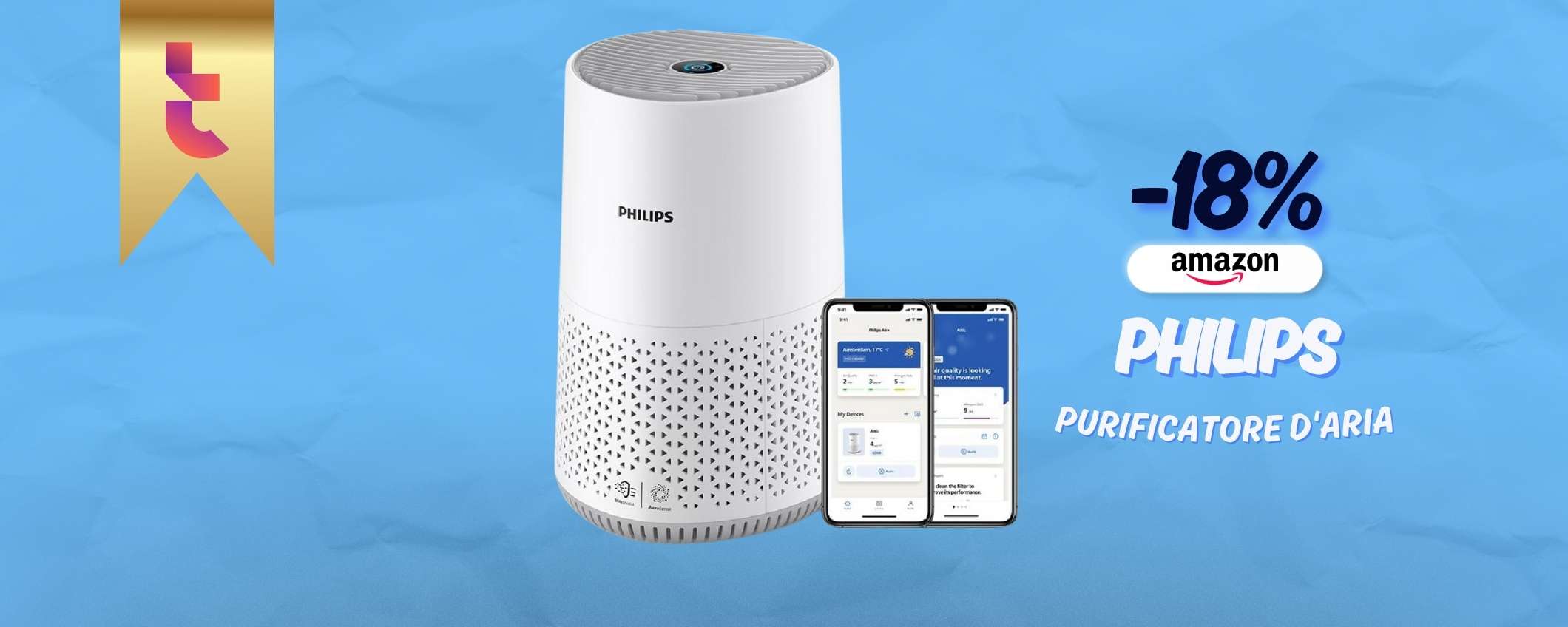 Con il purificatore d'aria Philips respiri aria pulita in casa, -18% Con il purificatore d'aria Philips respiri aria pulita in casa, -18%