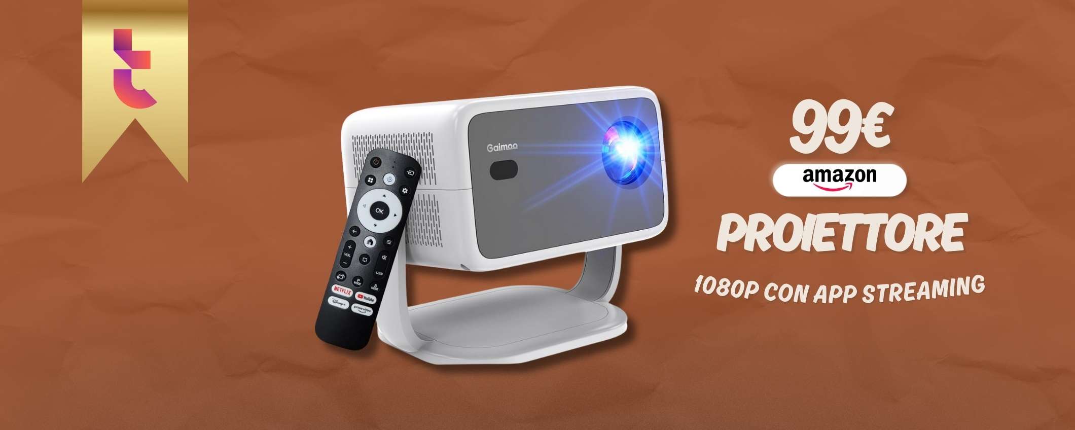 Super streaming con il proiettore 1080p con le app incluse a soli 99€ Super streaming con il proiettore 1080p con le app incluse a soli 99€