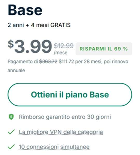 expressvpn offerta piano base
