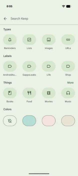 google keep material 3 expressive