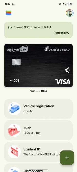 google wallet material 3 expressive