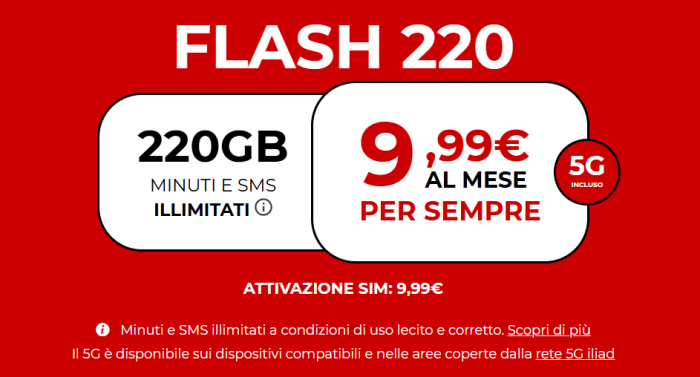 iliad flash 220 offerta
