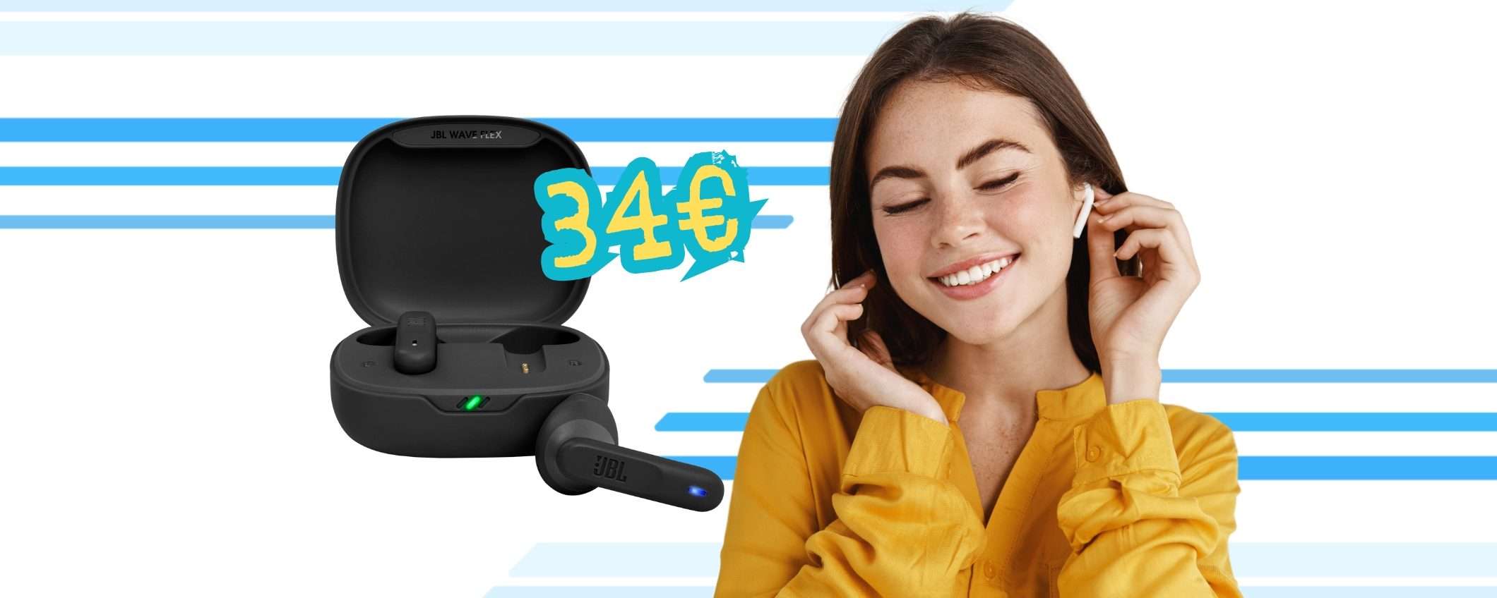JBL Wave Flex: questi auricolari wireless a 34€ sono da prendere ADESSO JBL Wave Flex: questi auricolari wireless a 34€ sono da prendere ADESSO