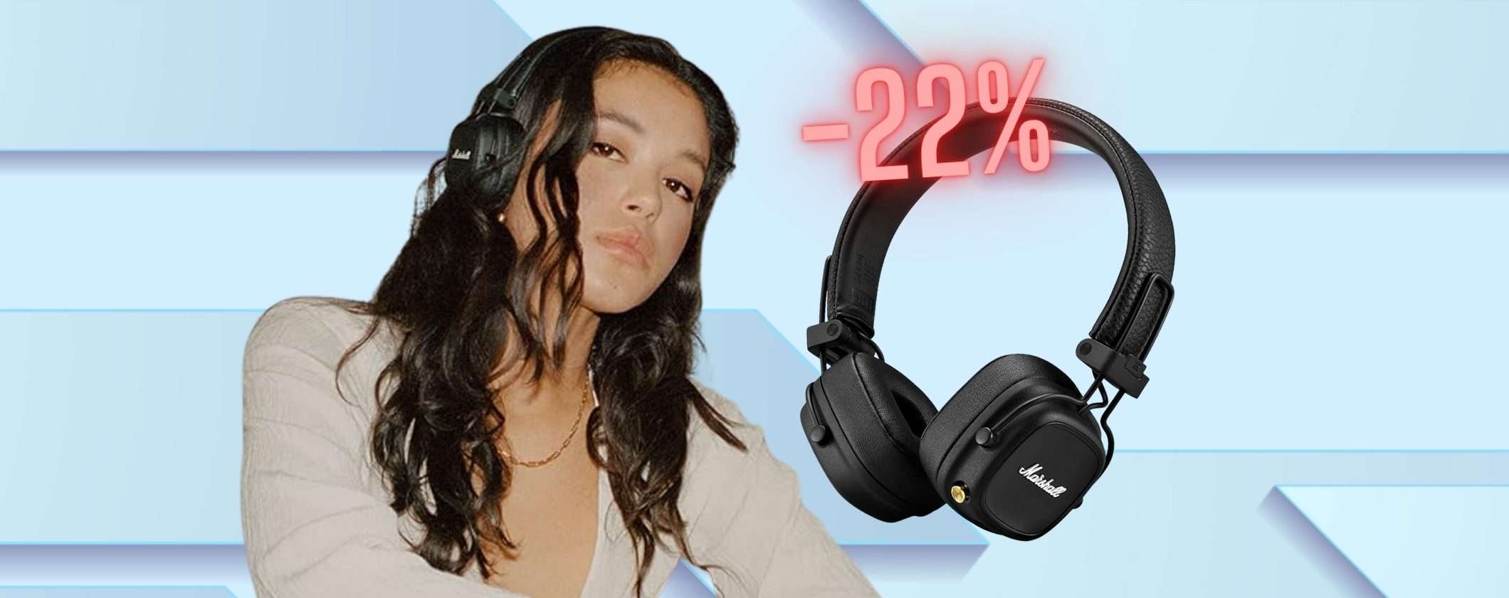 Marshall Major IV: in offerta al 22% le mitiche cuffie Bluetooth da 80h di autonomia