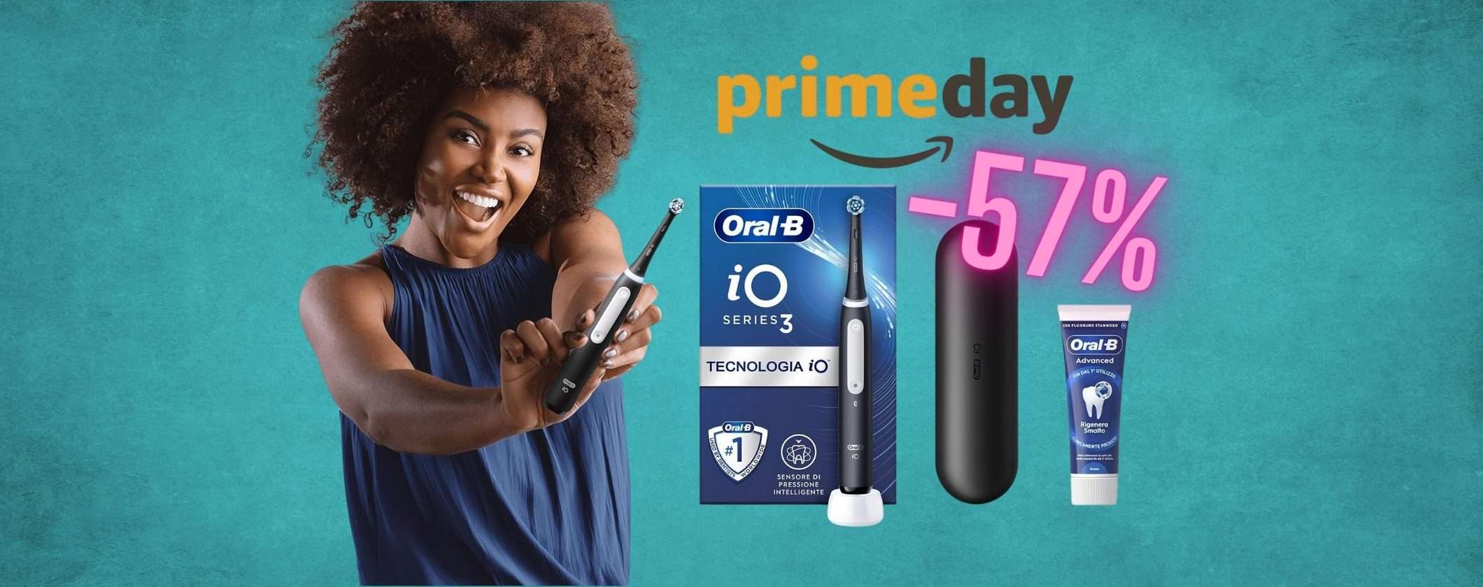 Oral-B iO Series 3 + dentifricio e custodia al 57% in meno (Prime Day) Oral-B iO Series 3 + dentifricio e custodia al 57% in meno (Prime Day)