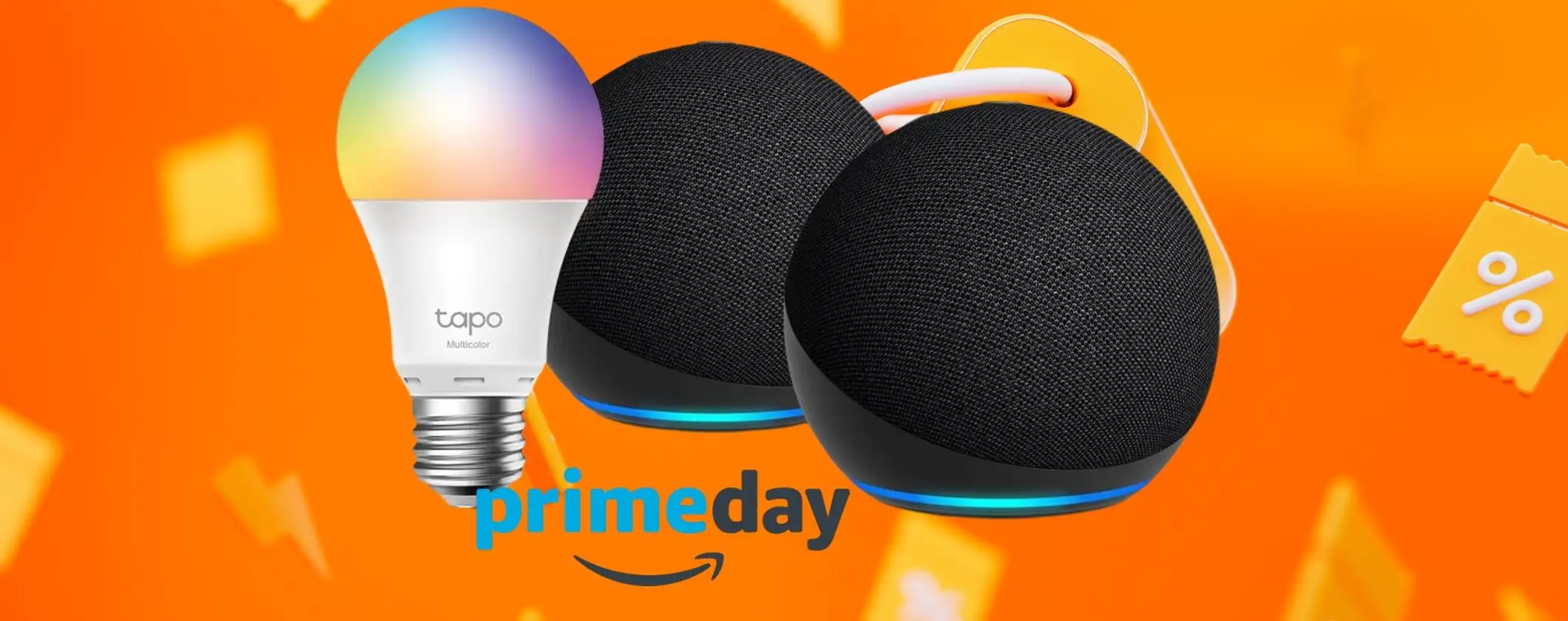 Prime Day anticipato: 2 Echo Dot e una lampadina colorata WiFi Tapo a 69€ Prime Day anticipato: 2 Echo Dot e una lampadina colorata WiFi Tapo a 69€
