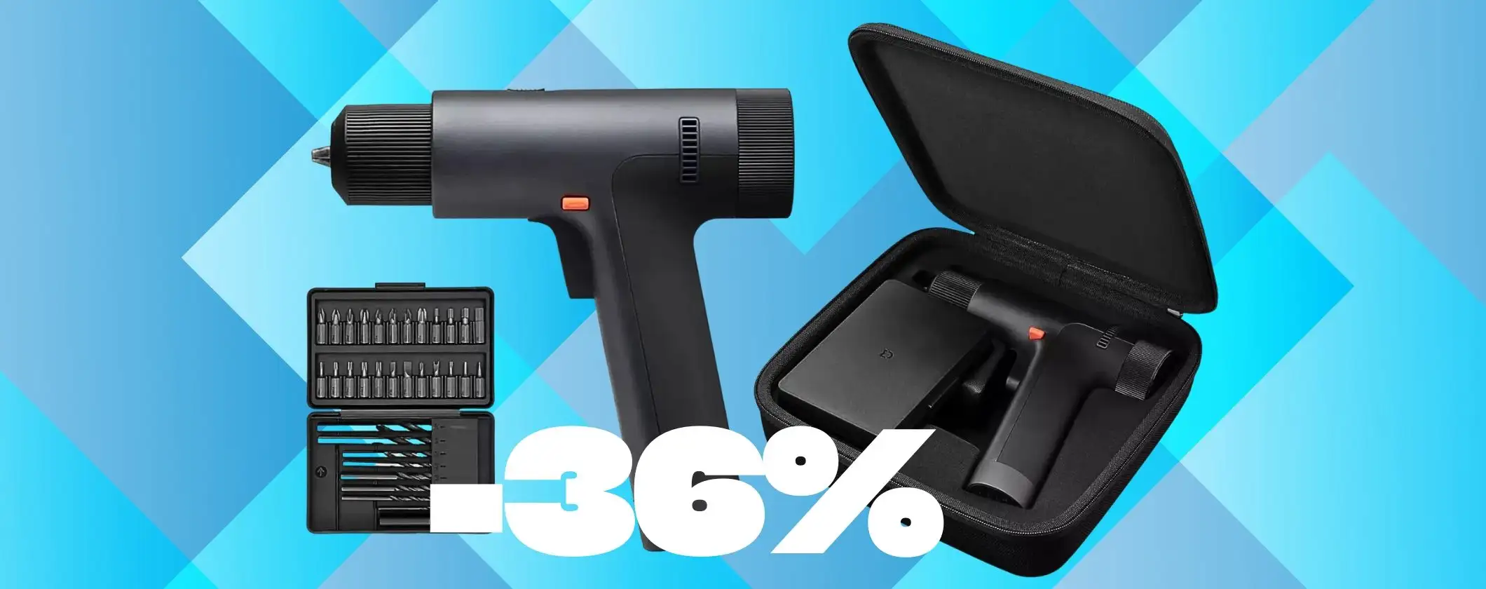 Trapano avvitatore Xiaomi con valigetta e accessori per ogni tipo di lavoro Trapano avvitatore Xiaomi con valigetta e accessori per ogni tipo di lavoro
