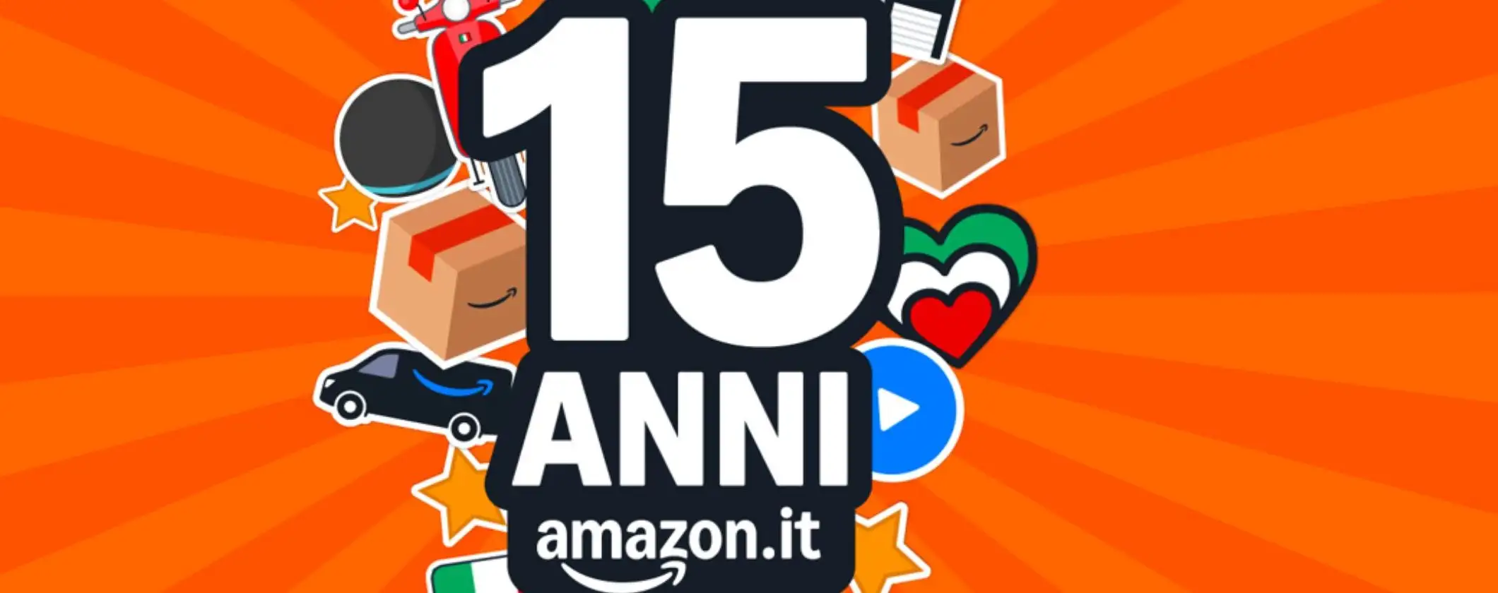 Amazon compie 15 anni in Italia: 3 giorni di promo pazzesche per festeggiare. Amazon compie 15 anni in Italia: 3 giorni di promo pazzesche per festeggiare.