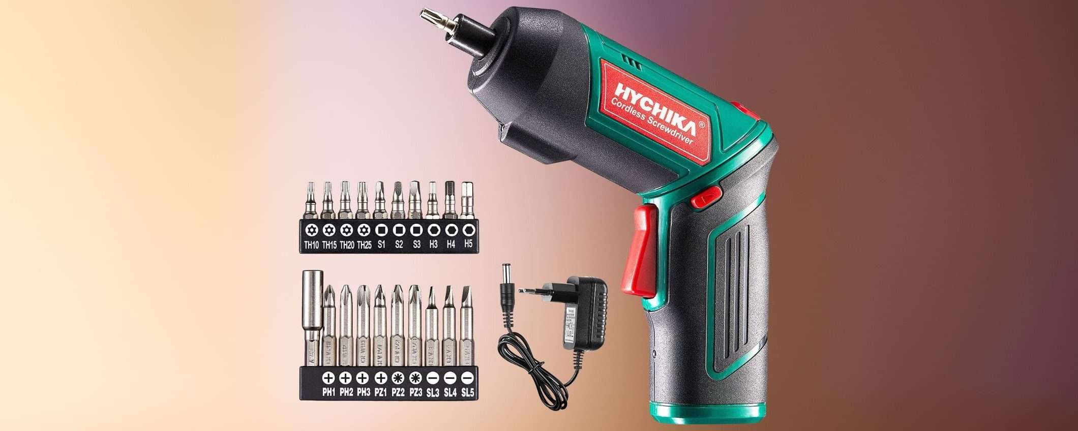 Cacciavite elettrico con 20 accessori in promo speciale a meno di 20 euro Cacciavite elettrico con 20 accessori in promo speciale a meno di 20 euro