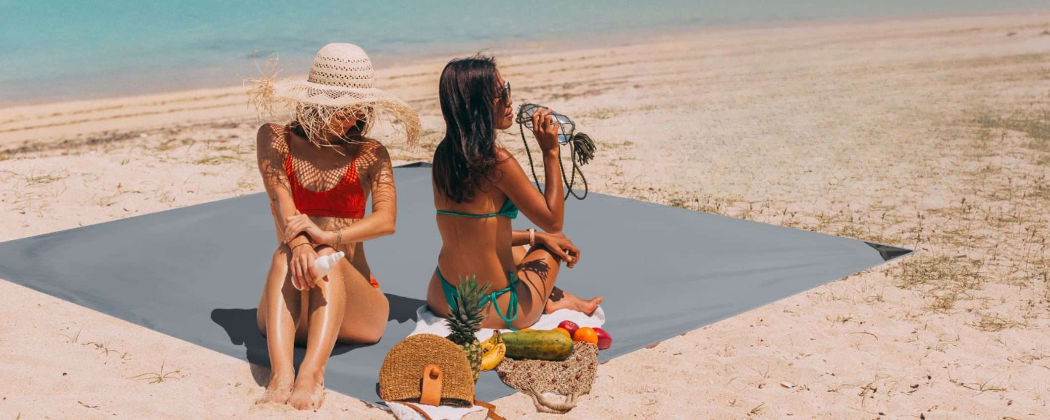 Tappetino Da Spiaggia Impermeabile E Anti-Sabbia – Leggero, Pieghevole Con Tasche Angolari Per Fissaggio, Per Picnic E Campeggio (Taglia S)