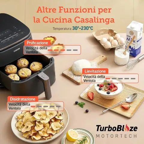 Funzioni friggitrice ad aria cosori