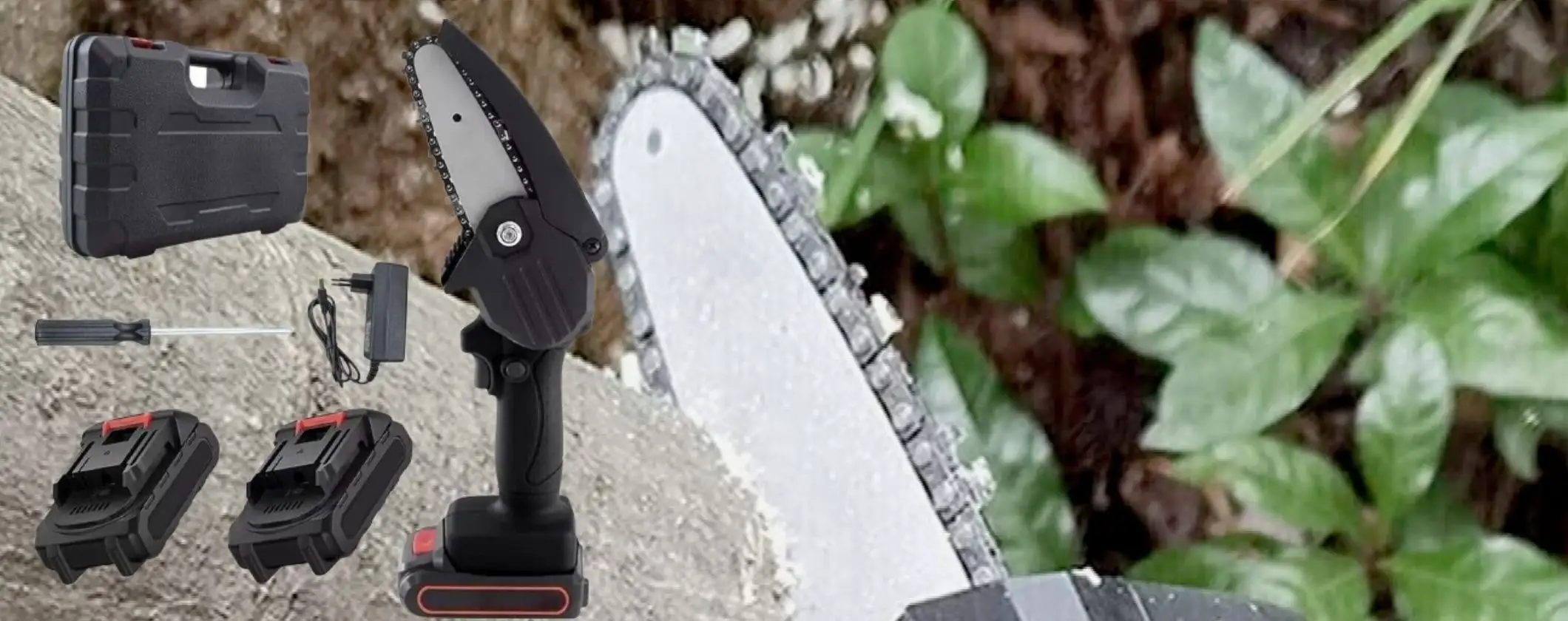 Motosega a 21€: compatta, potente, con due batterie e custodia in kit