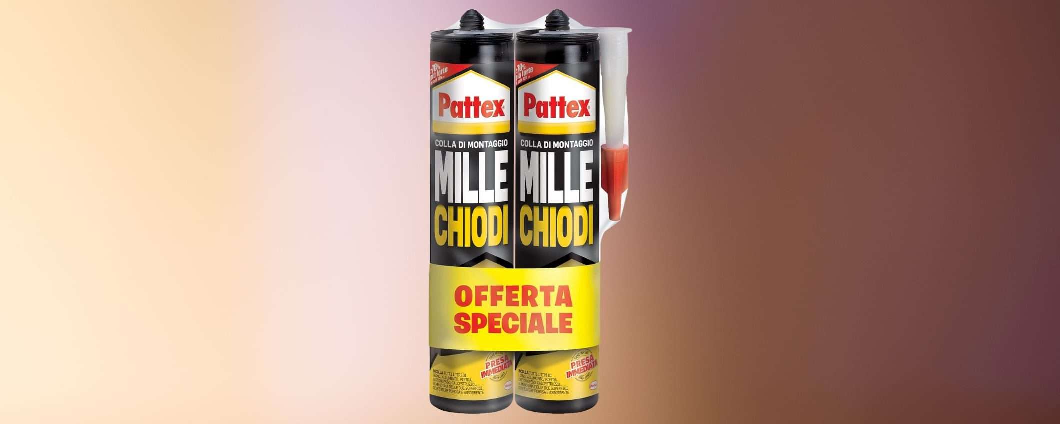 Pattex Millechiodi Forte e Rapido: risparmia il 30% sul pacco da 2