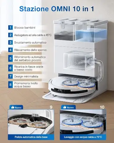 Stazione 10-in-1 robot aspirapolvere