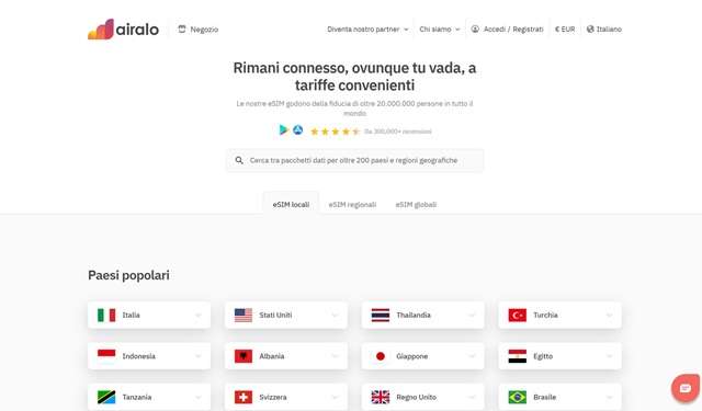 airalo home page