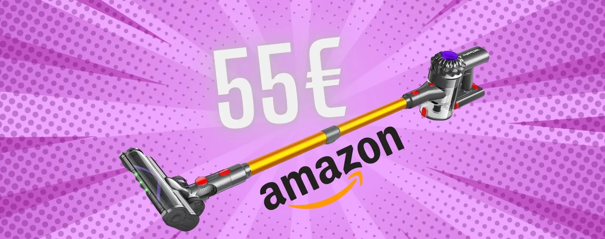 Aspirapolvere senza fili da 35Kpa in triplo sconto su Amazon (55€)