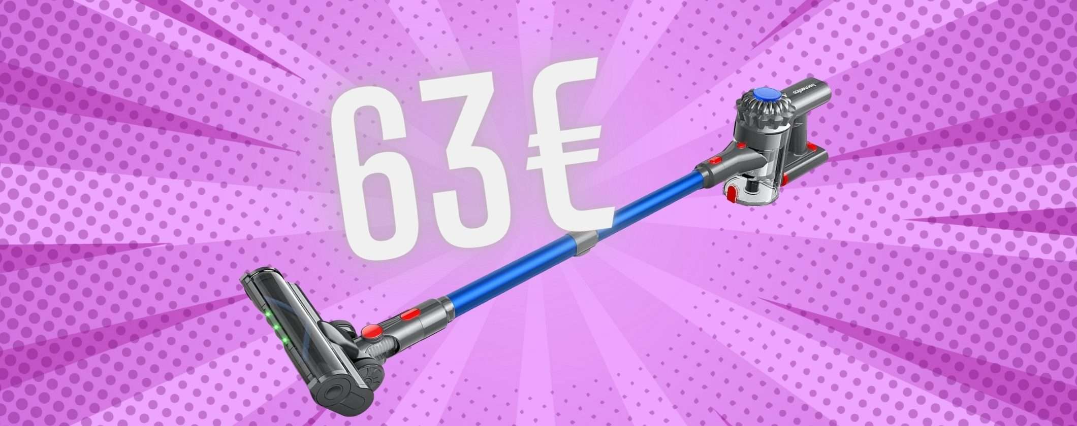 Aspirapolvere senza fili a prezzo outlet su Amazon, solo 63€ Aspirapolvere senza fili a prezzo outlet su Amazon, solo 63€