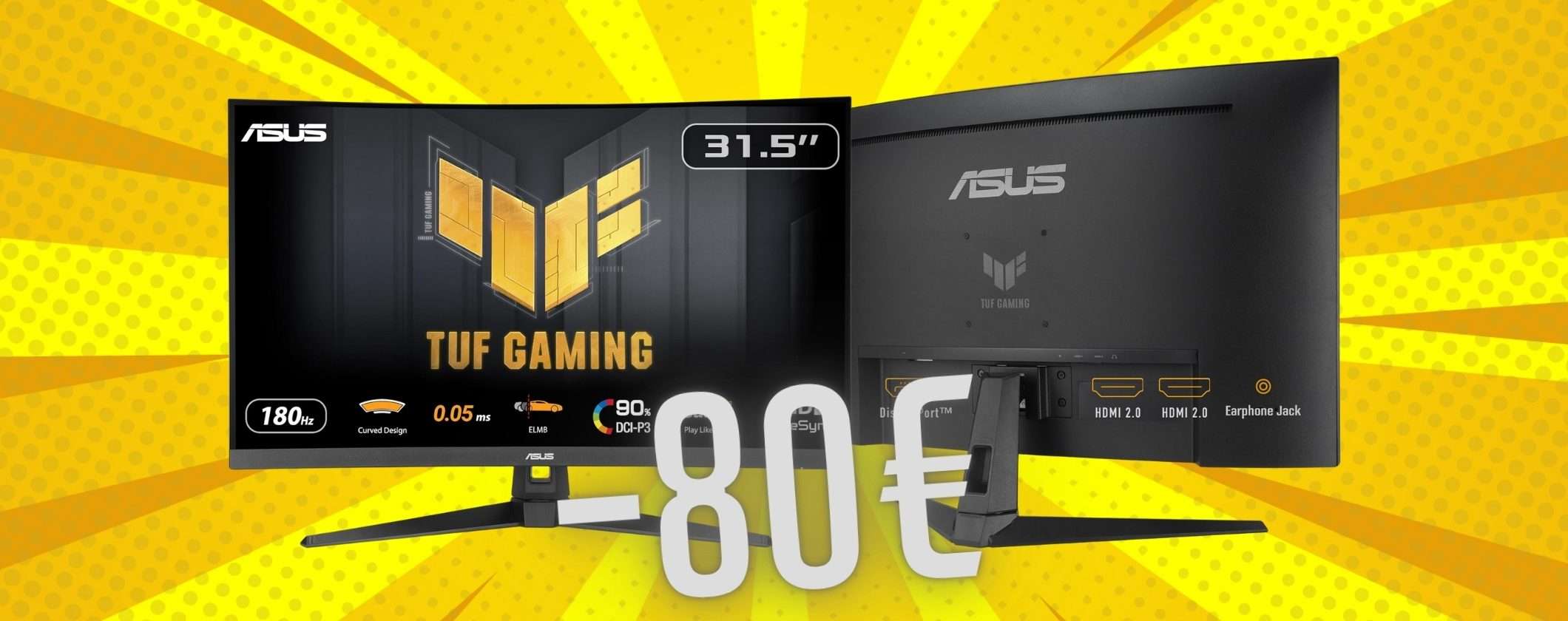 ASUS TUF Gaming: vivi i giochi con il monitor curvo da 31,5