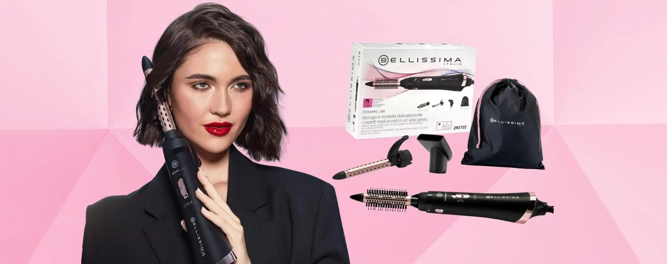 Bellissima Imetec: spazzola ad aria calda con accessori per asciugatura top (-43%) Bellissima Imetec: spazzola ad aria calda con accessori per asciugatura top (-43%)