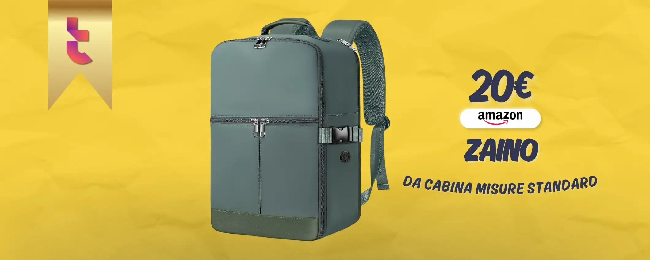 Super Zaino da Viaggio 40×20×25cm elegante e robusto: costa solo 20€
