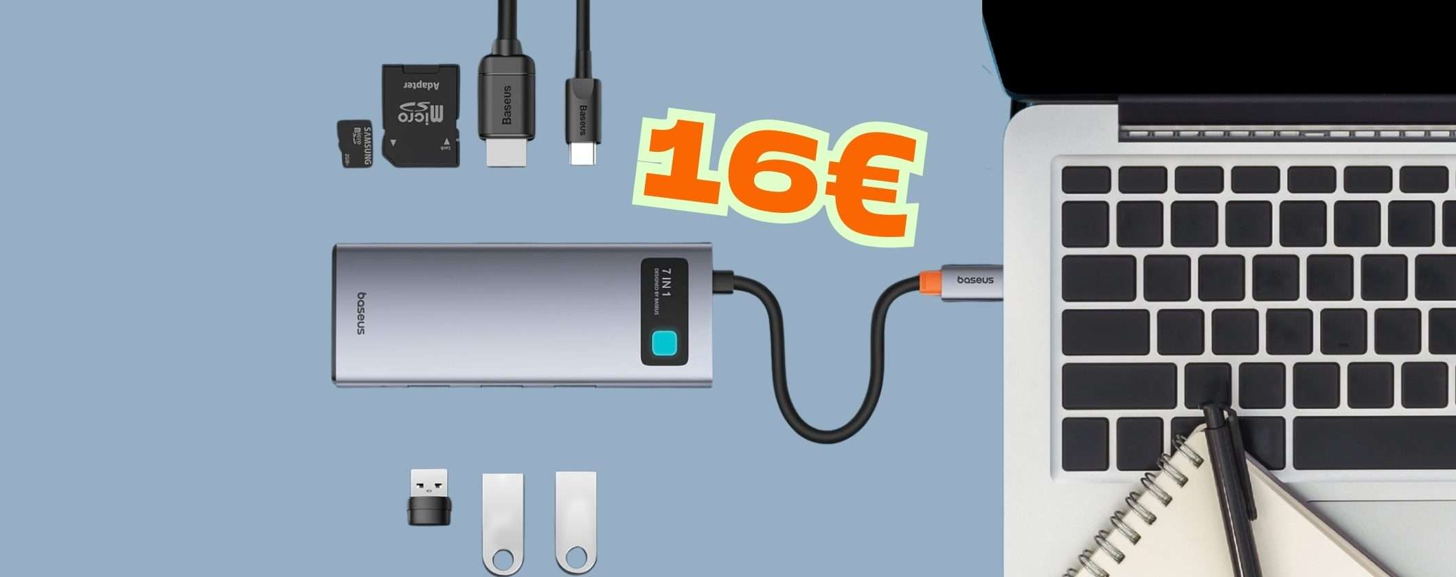Hub USB-C 7 in 1 Baseus: tutto quello che ti serve in un solo device (16€) Hub USB-C 7 in 1 Baseus: tutto quello che ti serve in un solo device (16€)