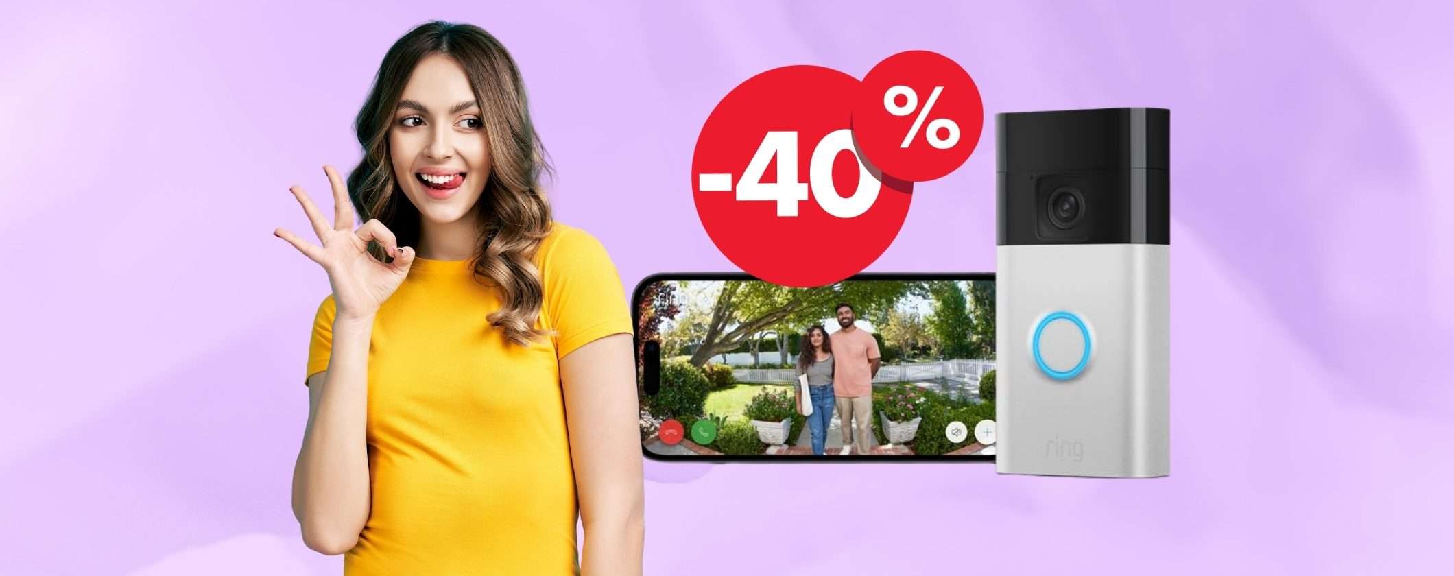 Il videocitofono a batteria Ring torna al miglior prezzo su Amazon (-40%) Il videocitofono a batteria Ring torna al miglior prezzo su Amazon (-40%)