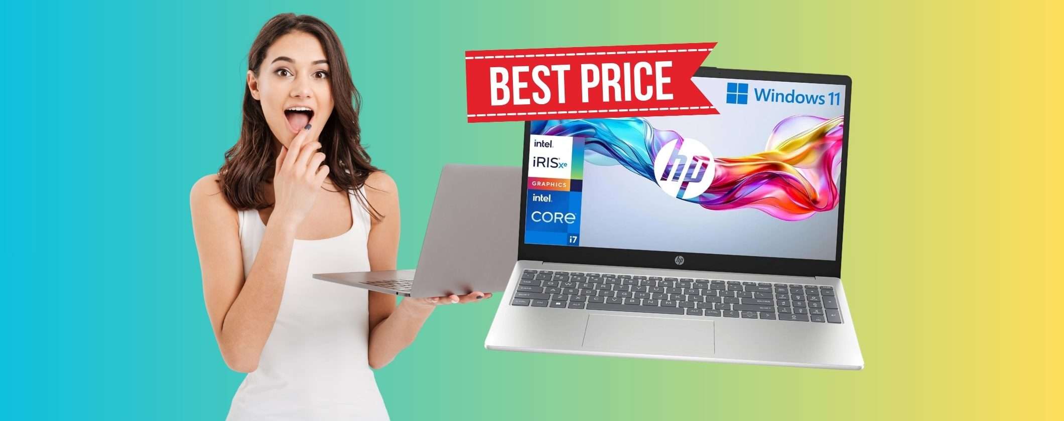 Intel Core i7, RAM da 16GB e SSD da 512GB: potente notebook HP a 50€ in meno