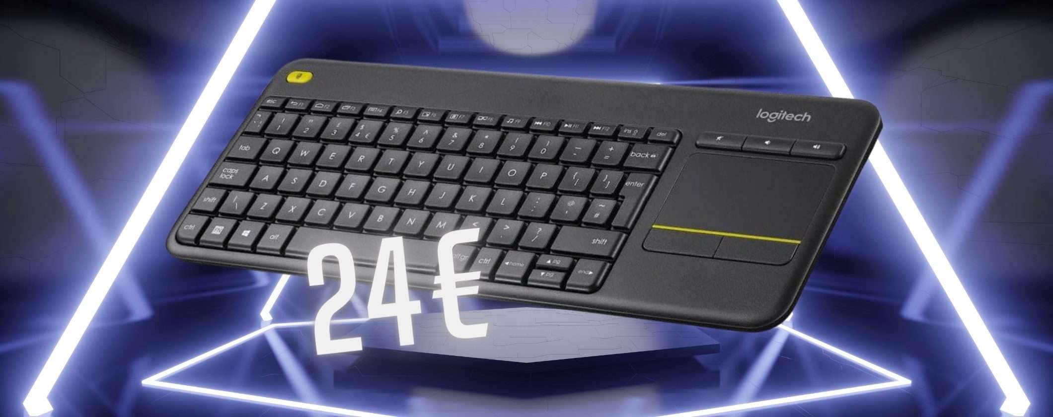 Logitech K400 Plus: tastiera wireless con touch pad integrato (24€)