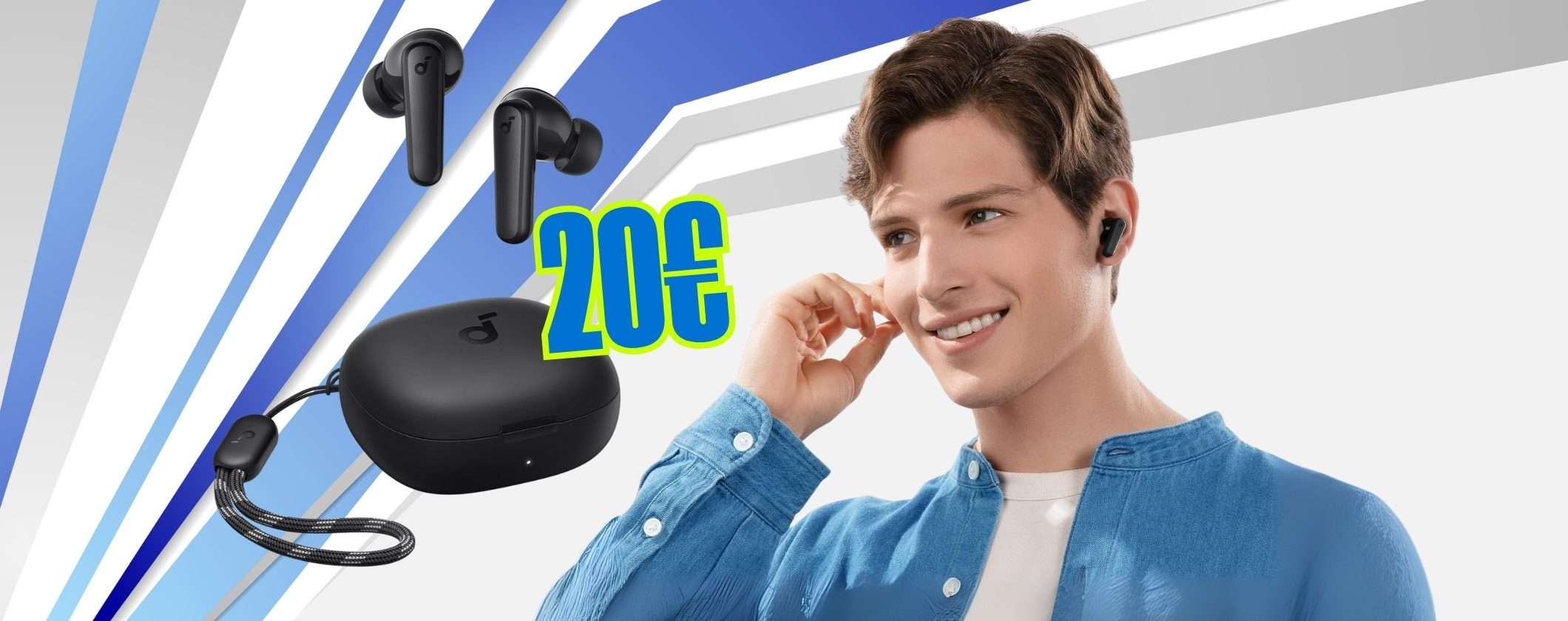 Soundcore P20i con 30 ore di riproduzione, driver da 10mm e IPX5 a soli 20€