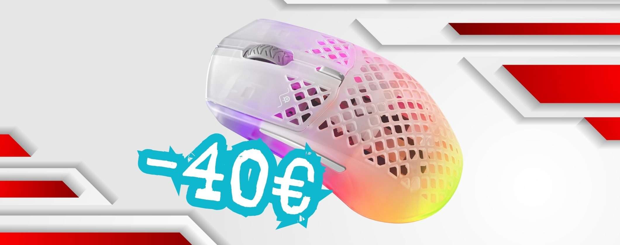 SteelSeries Aerox 3: mouse wireless da gaming preciso e leggero in offerta a tempo SteelSeries Aerox 3: mouse wireless da gaming preciso e leggero in offerta a tempo