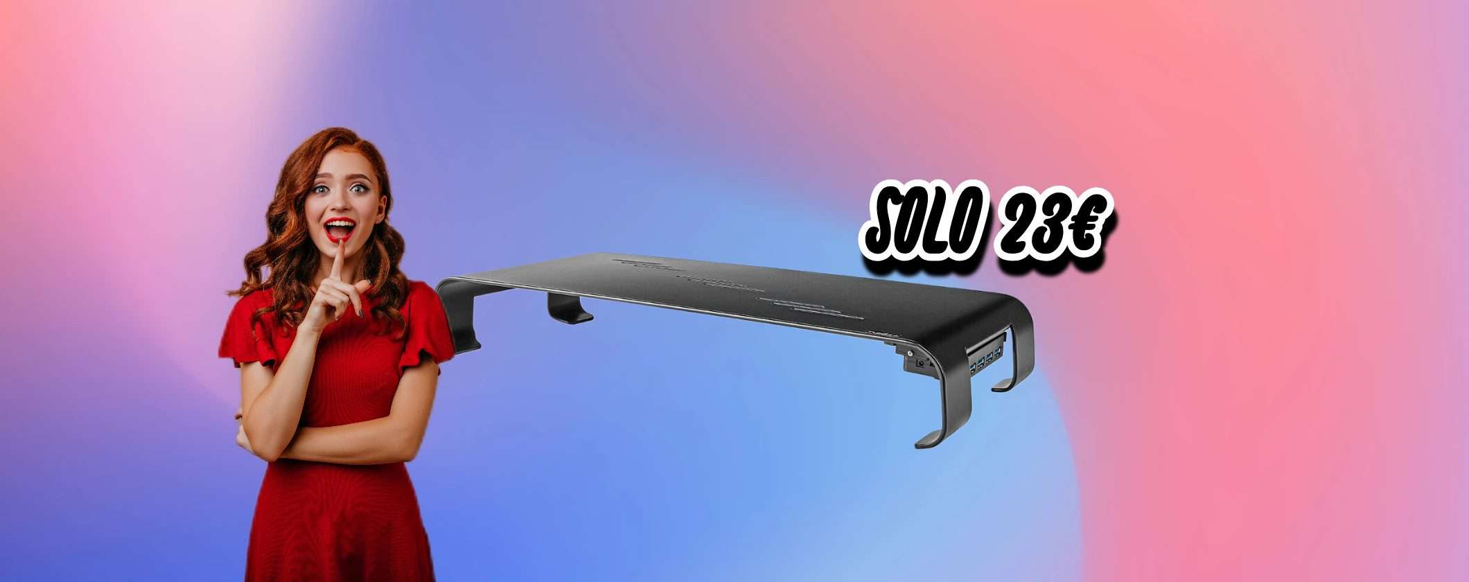Supporto Metallo per Monitor con Hub USB a soli 23€ su eBay