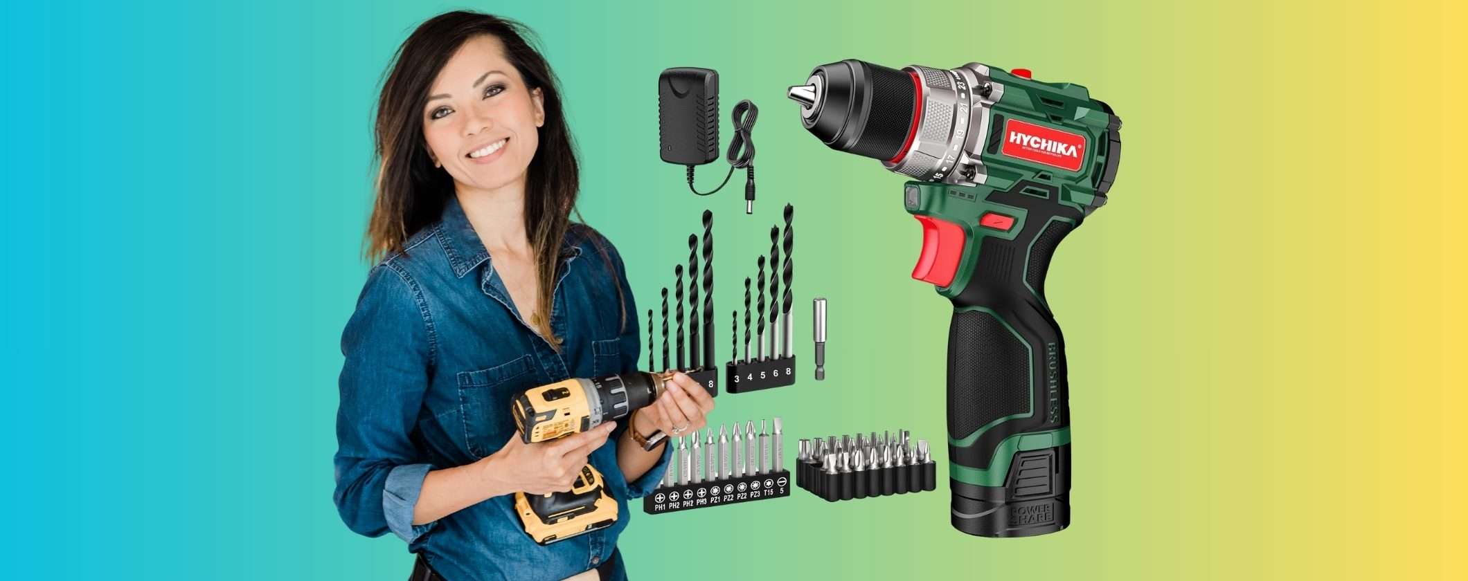 Trapano avvitatore a batteria accessoriato dal prezzo ridicolo (50€) Trapano avvitatore a batteria accessoriato dal prezzo ridicolo (50€)