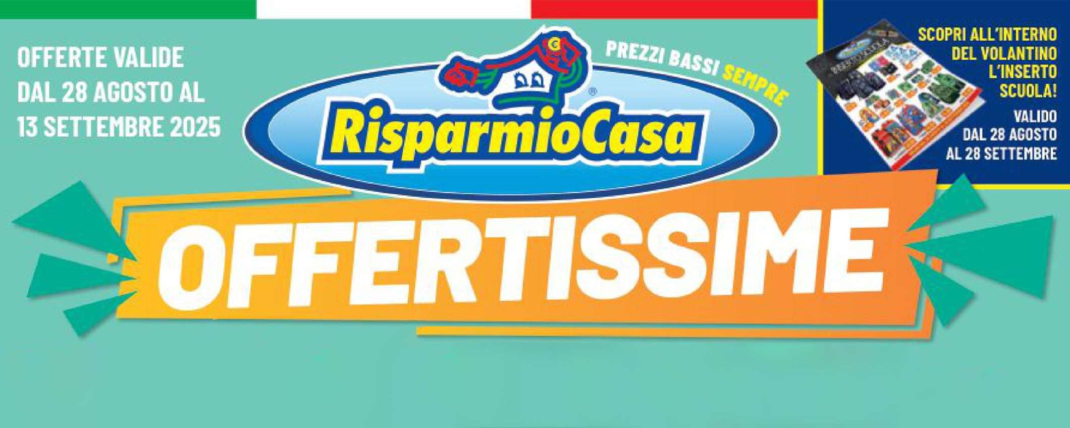 Volantino RisparmioCasa, offerte per il ritorno a scuola: quaderni da 38 centesimi Volantino RisparmioCasa, offerte per il ritorno a scuola: quaderni da 38 centesimi
