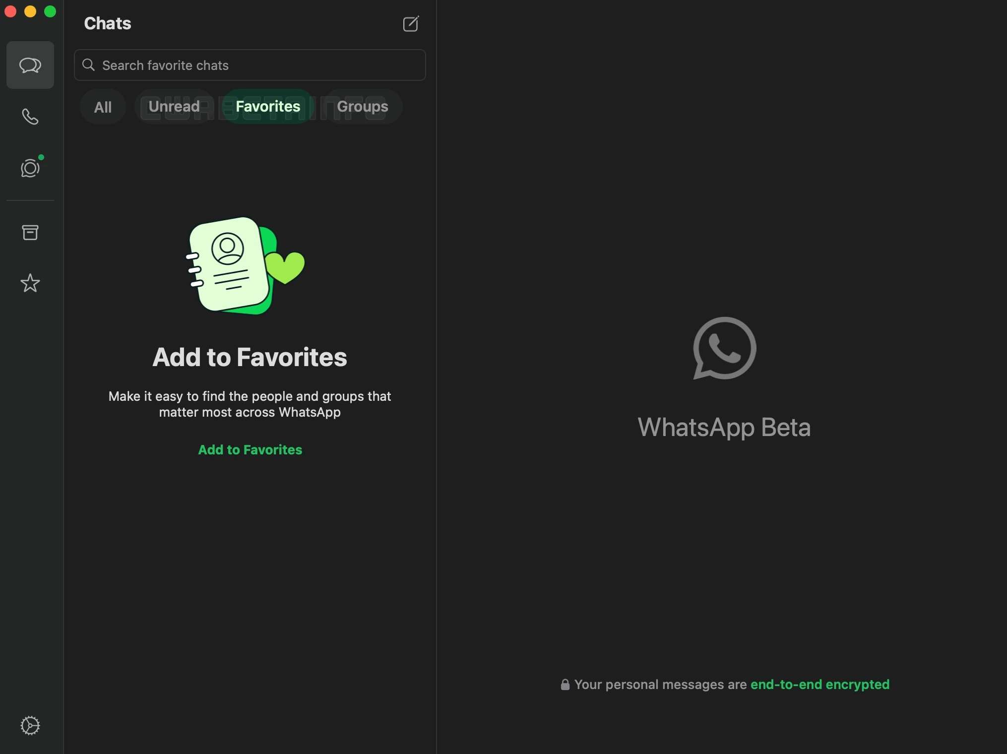 whatsapp per mac filtri