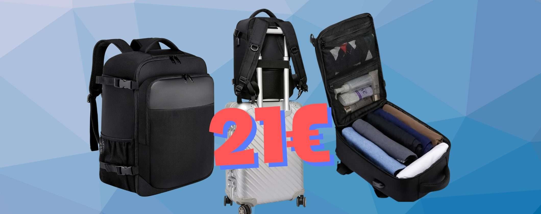 Zaino per Ryanair (40x20x25) e altre compagnie low cost a soli 21€ Zaino per Ryanair (40x20x25) e altre compagnie low cost a soli 21€