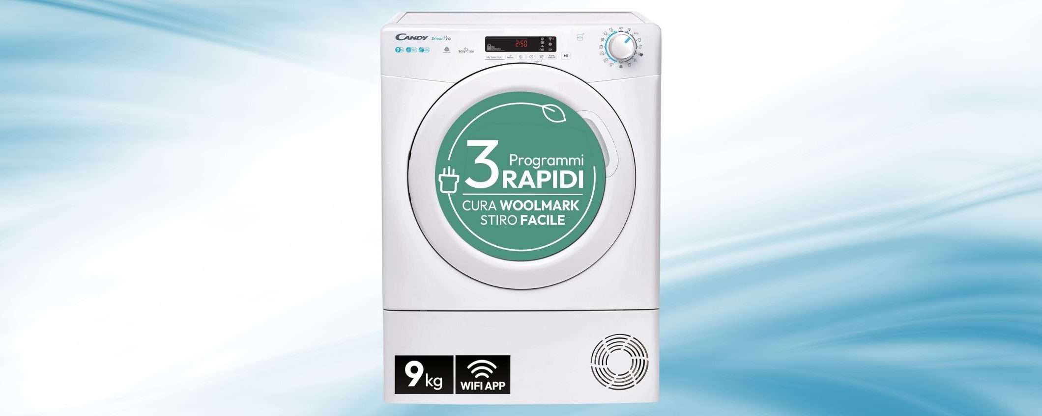 Stendini ADDIO: asciugatrice Candy Smart Pro 9 Kg A++ a PREZZO CROLLATO