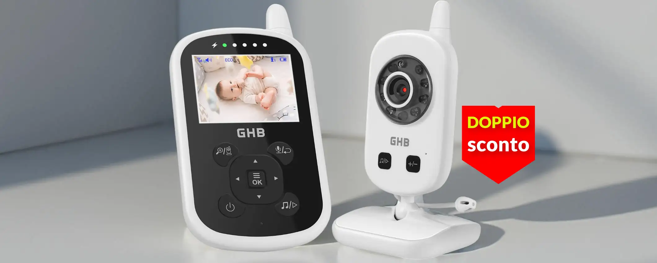 Doppio sconto per il Baby Monitor con visione notturna: bastano 37€