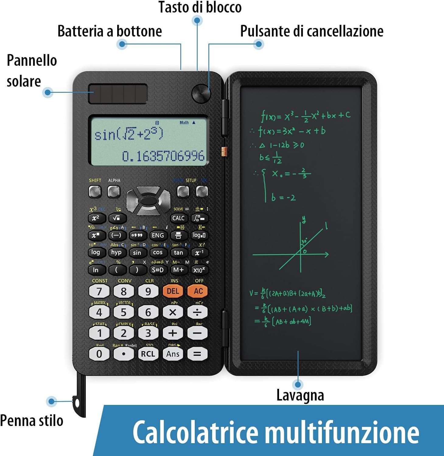 Calcolatrice scientifica con blocco note digitale amazon