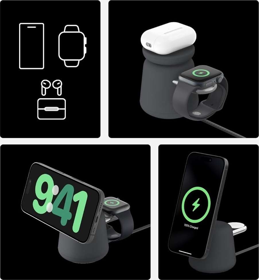 Caricabatteria wireless 2-in-1 con Qi2 amazon