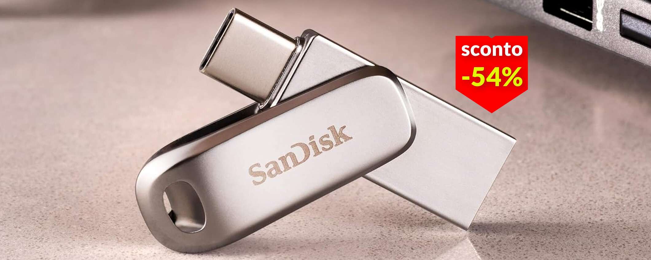 Chiavetta USB 2-in-1 SanDisk: best buy senza rivali a meno di metà prezzo (13€)