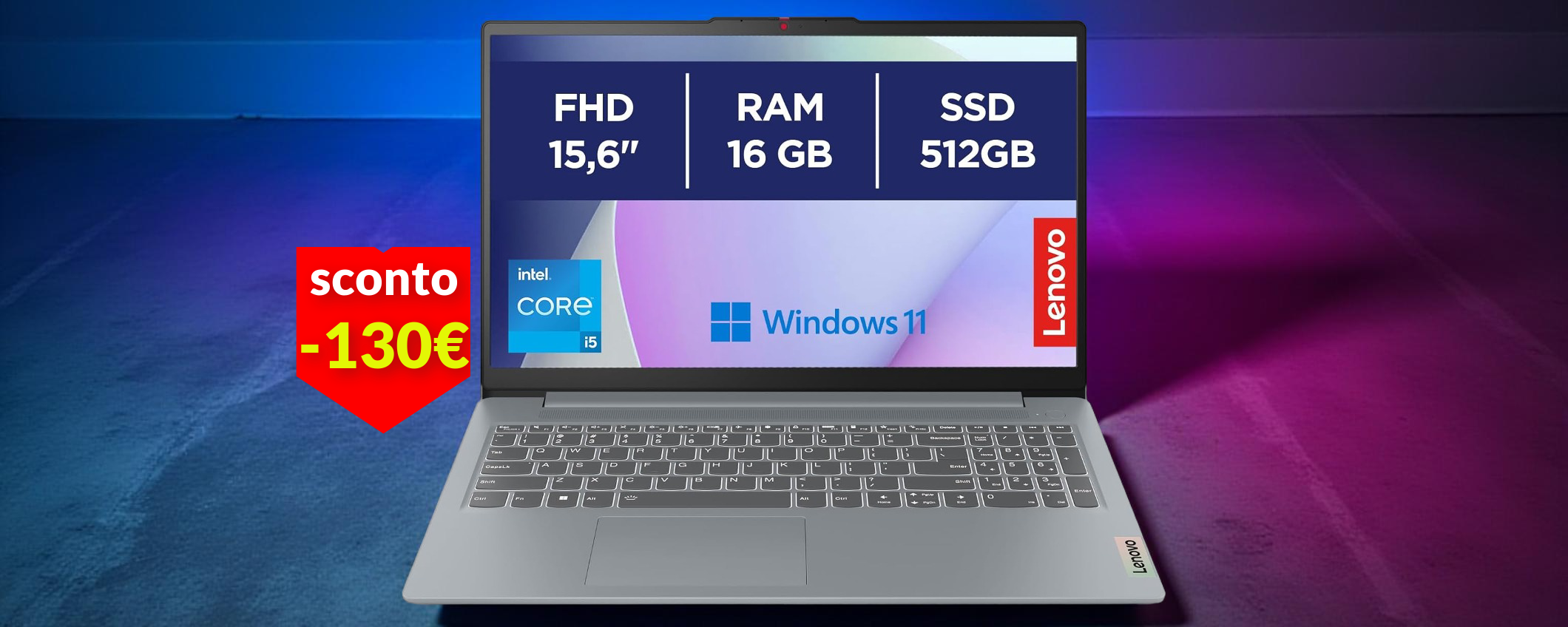 Lenovo IdeaPad Slim 3 con Windows 11 in offerta: risparmia subito 130€