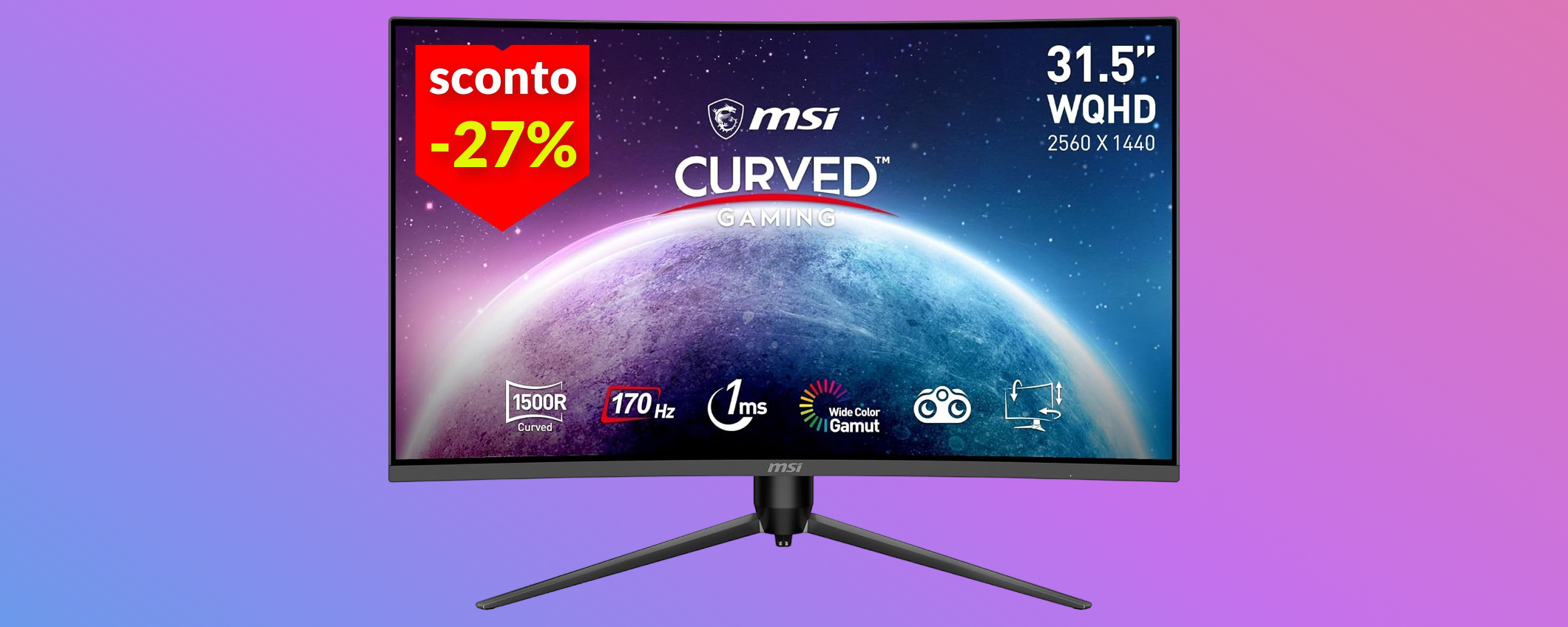 Questo monitor curvo da gaming è uno spettacolo, anche per il prezzo (179€)