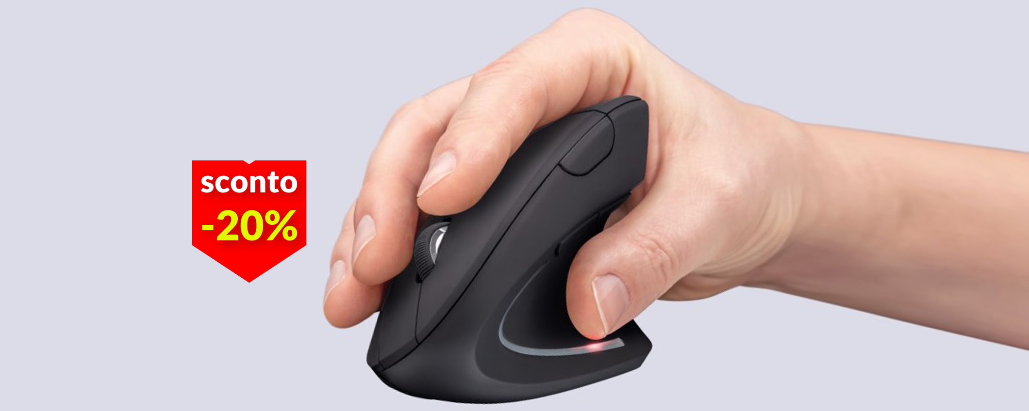 Addio polso dolorante: il mouse wireless verticale Trust Verto è tuo a soli 19€
